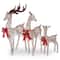Champagne Glittered Deer Family of 3, Mini Clear Lights